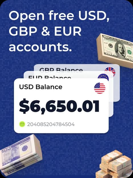 Open Free USD, GBP & EUR Accounts